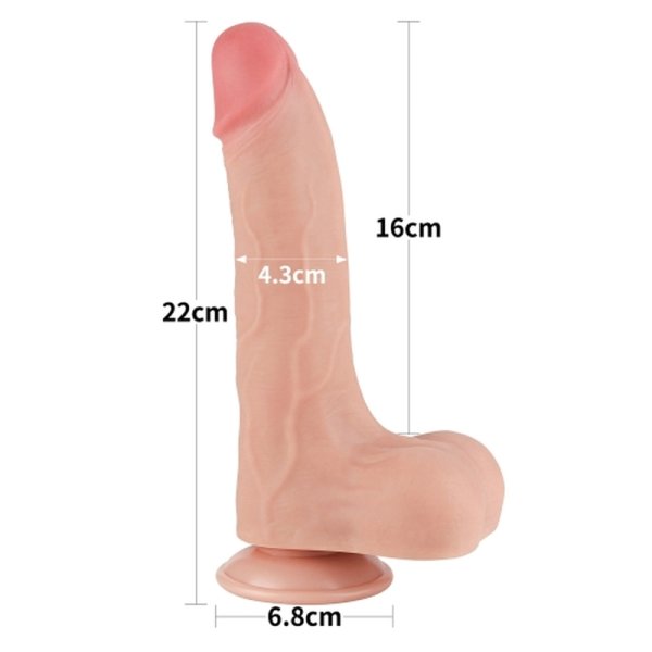 (image for) 8.5" Sliding Skin Dual Layer Dildo
