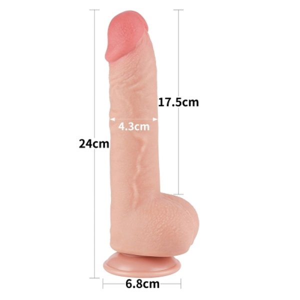 (image for) 9.5" Sliding Skin Dual Layer Dildo