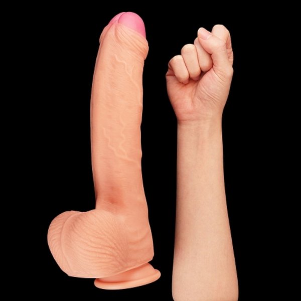 (image for) 11" Dual Layer Platinum Silicone Cock