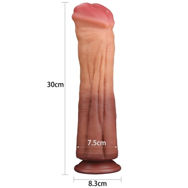 (image for) 12'' Dual layered Platinum Silicone Cock