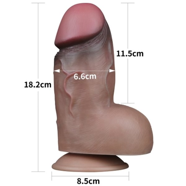 (image for) 7.0'' Dual Layered Platinum Silicone Cock
