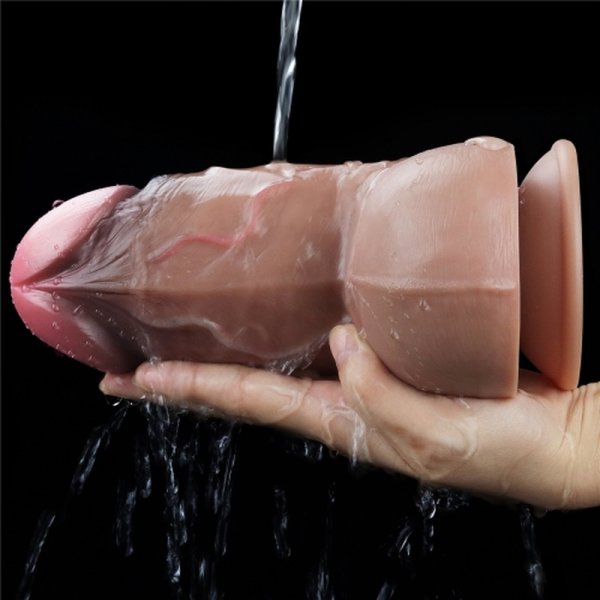 (image for) 7.0'' Dual Layered Platinum Silicone Cock
