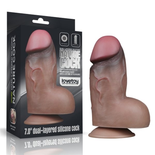 (image for) 7.0'' Dual Layered Platinum Silicone Cock