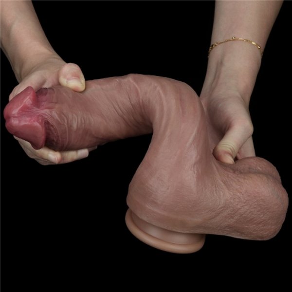 (image for) 10.5'' Dual layered Platinum Silicone Cock