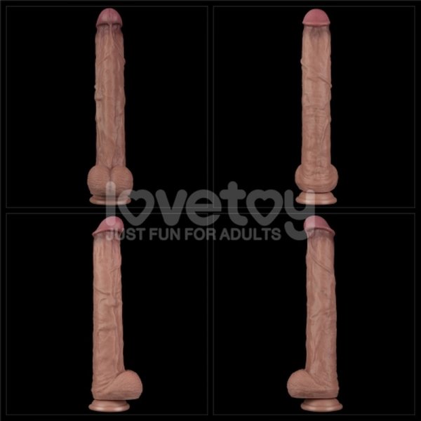 (image for) 14.5'' Dual Layered Bendable Silicone Cock