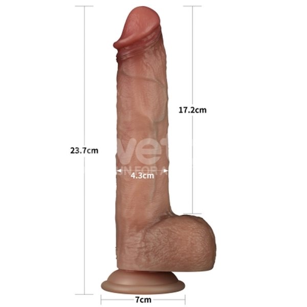 (image for) 9'' Sliding Skin Pro Dual Layer Silicone Dong
