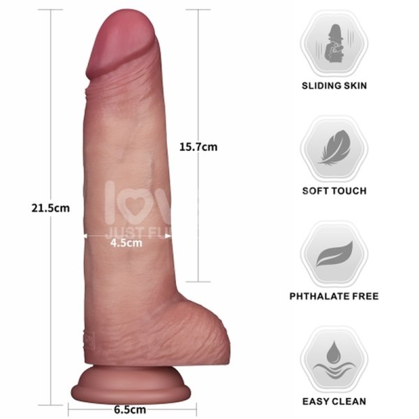 (image for) 8.5'' Sliding Skin Pro II Dual Layer Silicone Dong