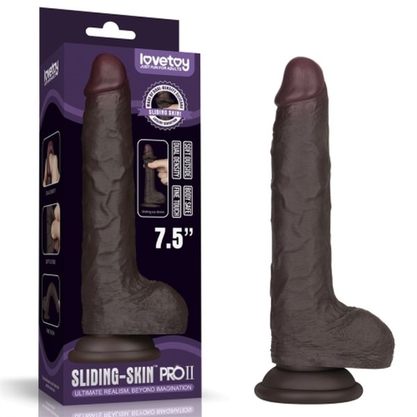 (image for) 7.5'' Sliding Skin Pro II Dual Layer Silicone Dong