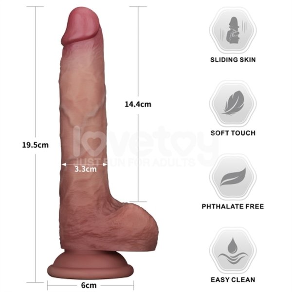 (image for) 7.5'' Sliding Skin Pro II Dual Layer Silicone Dong