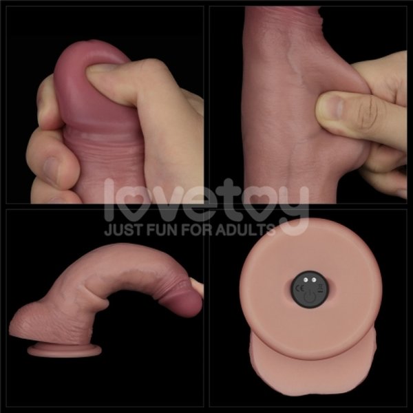(image for) 8.5" Vibrating Sliding Skin Pro II Silicone Dong