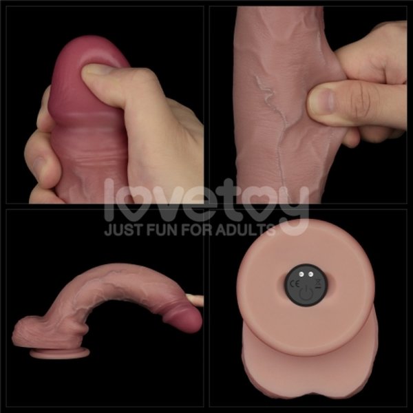 (image for) 10" Vibrating Sliding Skin Pro II Silicone Dong