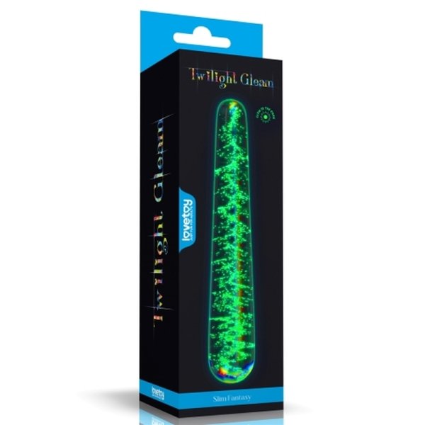 (image for) Glow-in-the-dark Twilight Gleam Glass Dildo-Slim Fantasy
