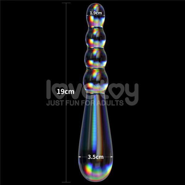 (image for) Twilight Gleam Glass Dildo- Rising Ripples