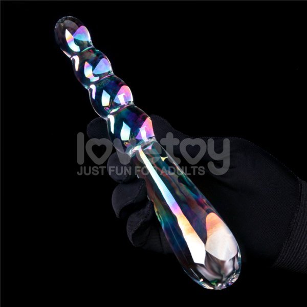 (image for) Twilight Gleam Glass Dildo- Rising Ripples