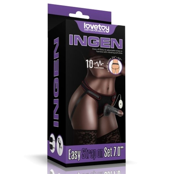 (image for) Vibrating Easy Strapon Set 7.0'' Black