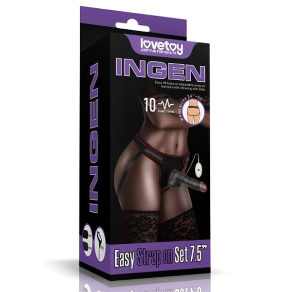 (image for) Vibrating Easy Strapon Set 7.5'' Black