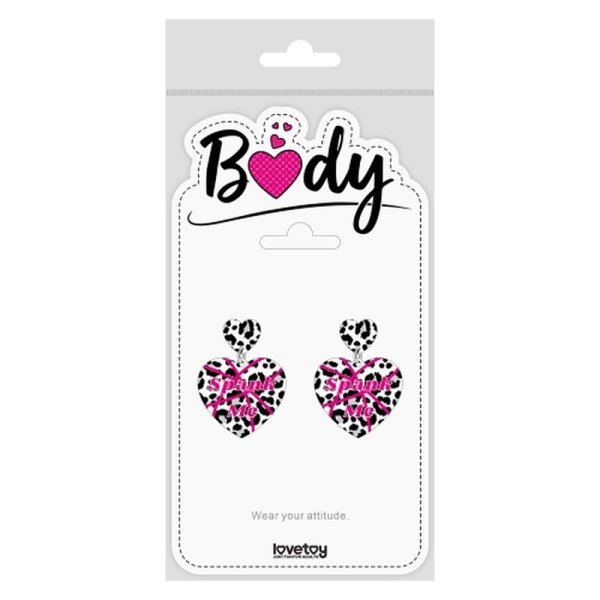 (image for) Body Leopard Print Heart Earrings