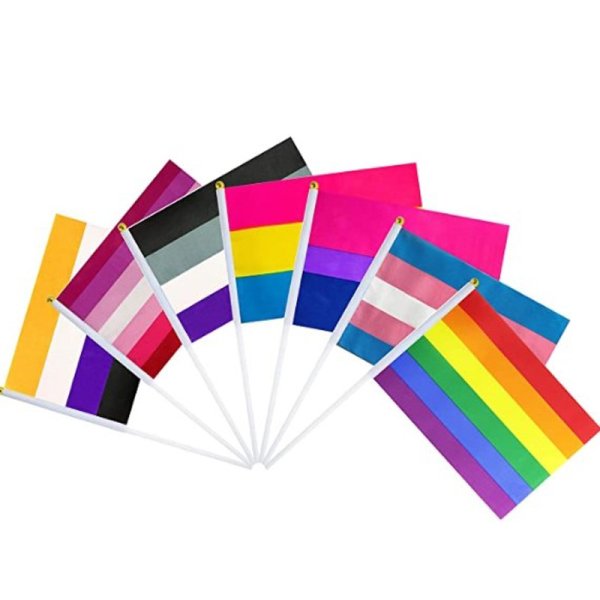 (image for) D703 Gay Pride Hand Waving Flag-50pcs