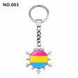 (image for) D707 Rainbow Gay Pride Flag Key chain Snow Pendant Key Ring