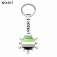 (image for) D707 Rainbow Gay Pride Flag Key chain Snow Pendant Key Ring