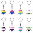 (image for) D707 Rainbow Gay Pride Flag Key chain Snow Pendant Key Ring