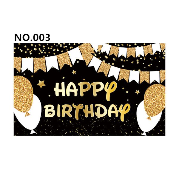 (image for) D801 Black&Golden Birthday Banner