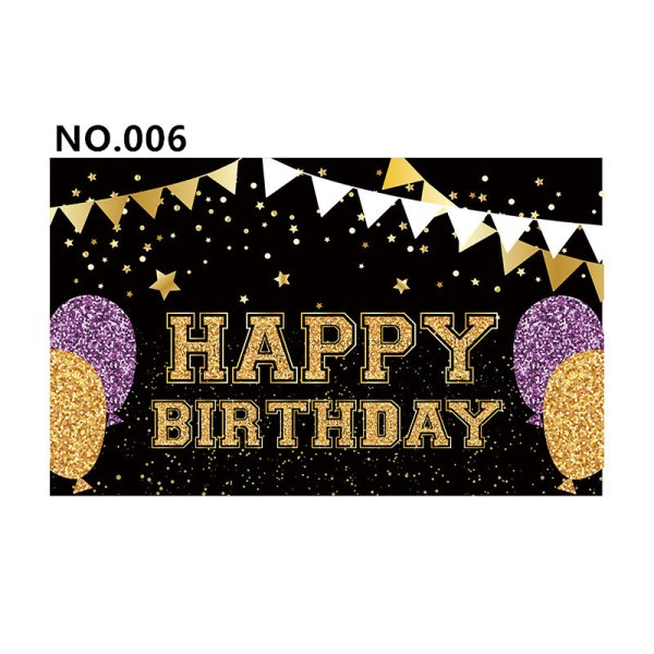 (image for) D801 Black&Golden Birthday Banner