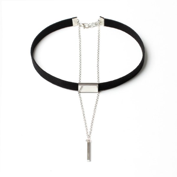 (image for) Golden Chain Tassel Suede Choker