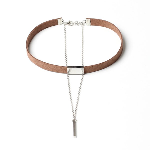 (image for) Golden Chain Tassel Suede Choker