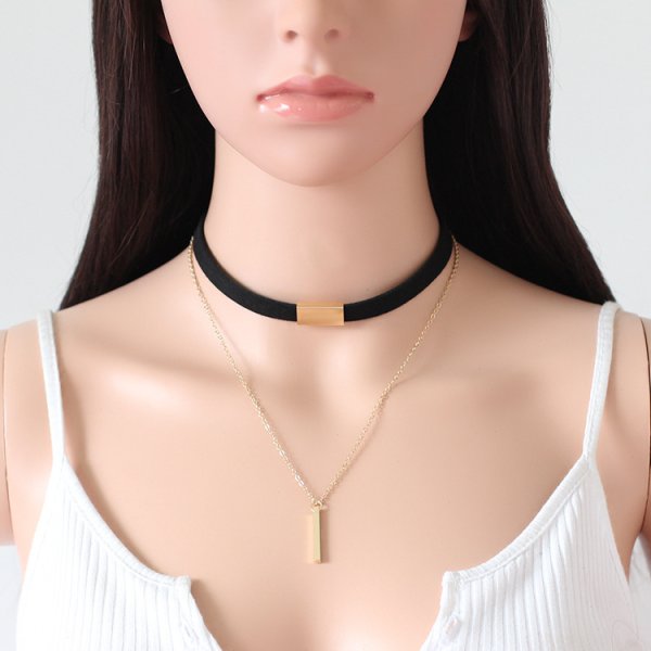 (image for) Golden Chain Tassel Suede Choker