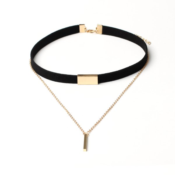 (image for) Golden Chain Tassel Suede Choker