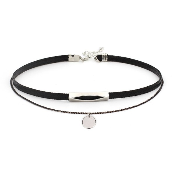 (image for) Dics Pendant Suede Choker Necklace