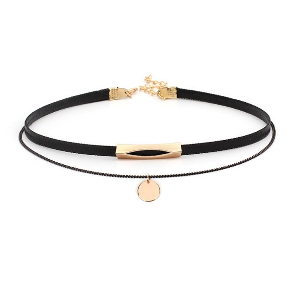 (image for) Dics Pendant Suede Choker Necklace