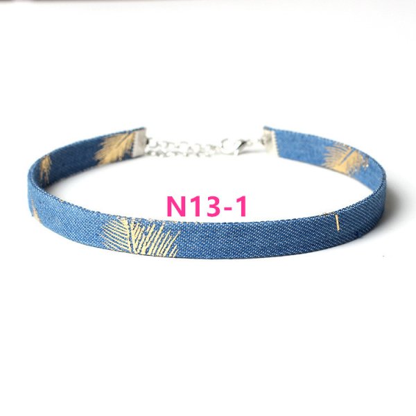 (image for) N313 Denim Collar Punk Choker Necklace
