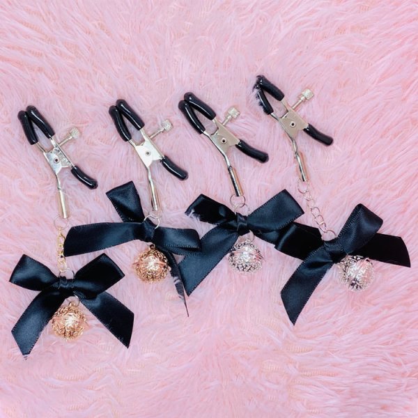 (image for) Hollow Lantern Bell Bow Nipple Clamp
