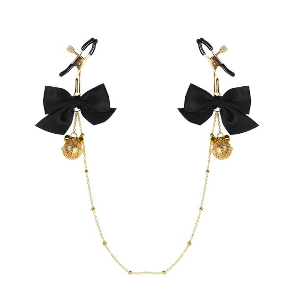 (image for) Ring Bell Bow Nipple Chain Clamp