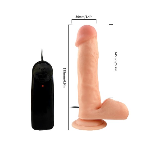 (image for) 6.9" Vibrating Realistic Dildo