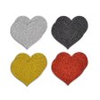 (image for) Glitter Heart-Assorted( Silver,Gold,Red Black) -4 Pair