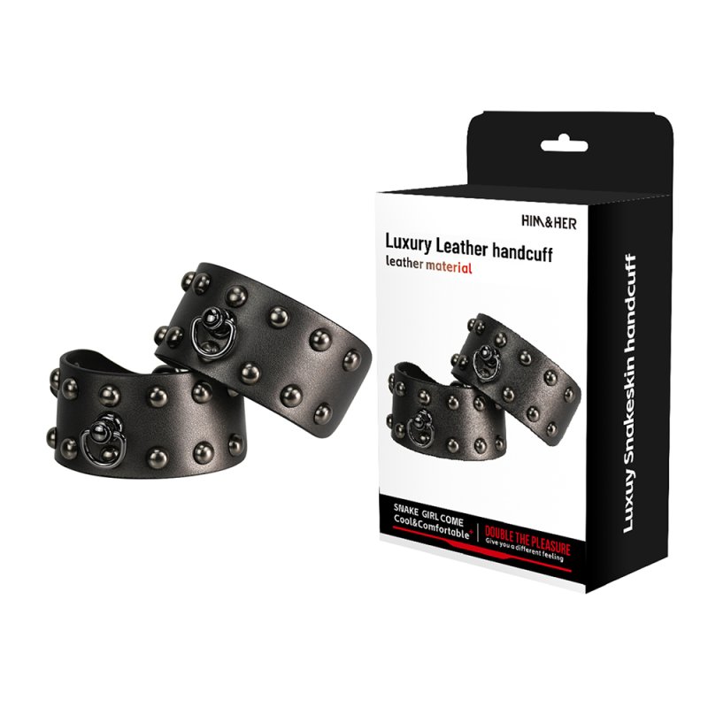 (image for) Studded Leather Handcuffs