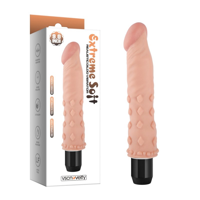 (image for) 9.0” Extreme Soft Realistic Dildo Vibrator-Bendable&Posable