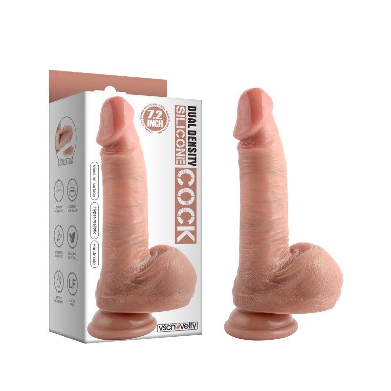 (image for) 7.2” Dual-Layered Nature-Feel Silicone Dildo