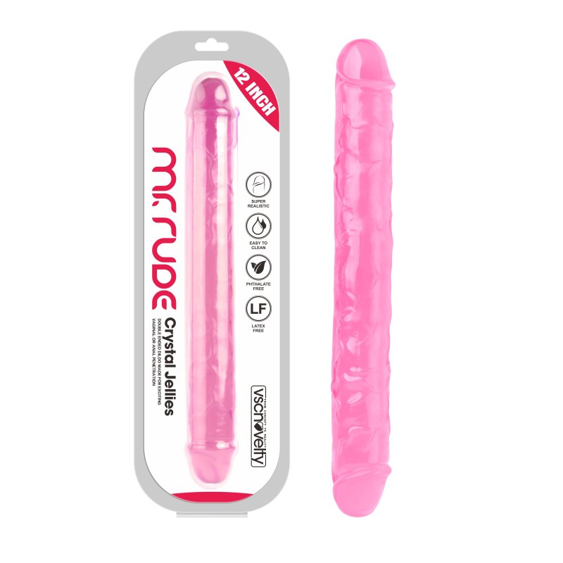 (image for) 12\" Mr. Rude -Crystal Jellies Realistic Double-ended Dildo