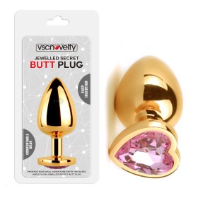Jewelled Secret Heart Butt Plug Gold