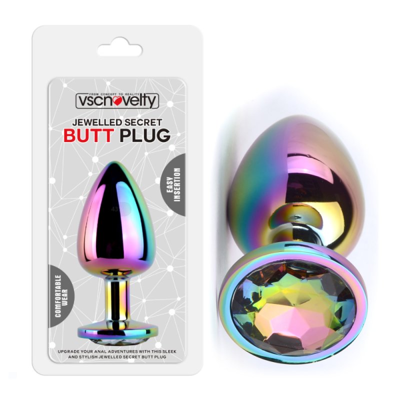 (image for) Jewelled Secret Butt Plug Rainbow