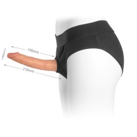 Versatile Unisex Strap-On Harness Briefs Kit with Dual Layer Bendable Dildo 7.5”