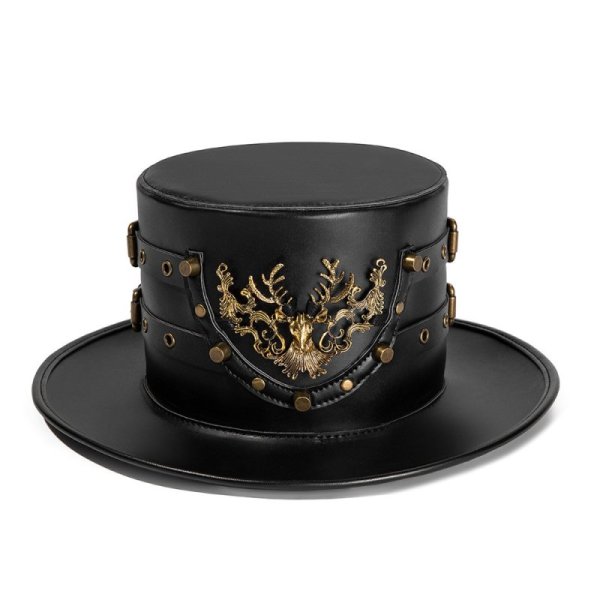 (image for) Men's Steampunk Metal Elk Hat