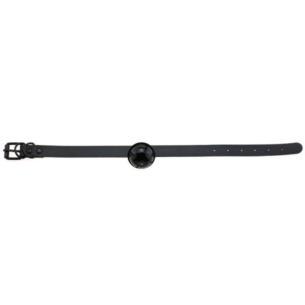 (image for) Leather Black Bell Pendant Collar