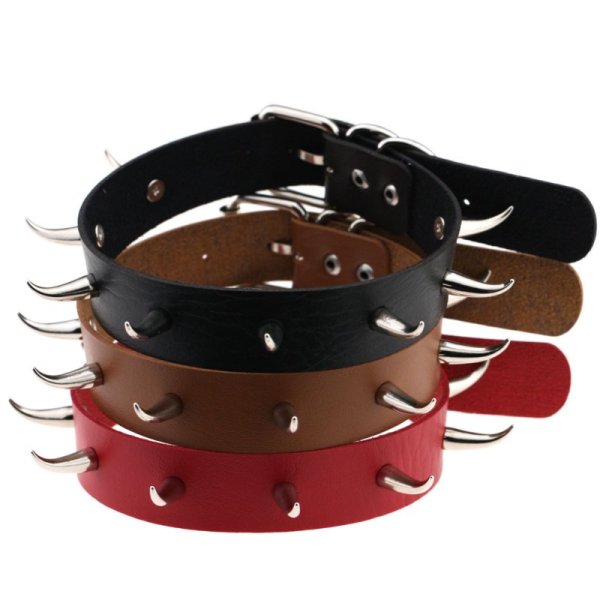 (image for) Spiked Rivet Leather Collar