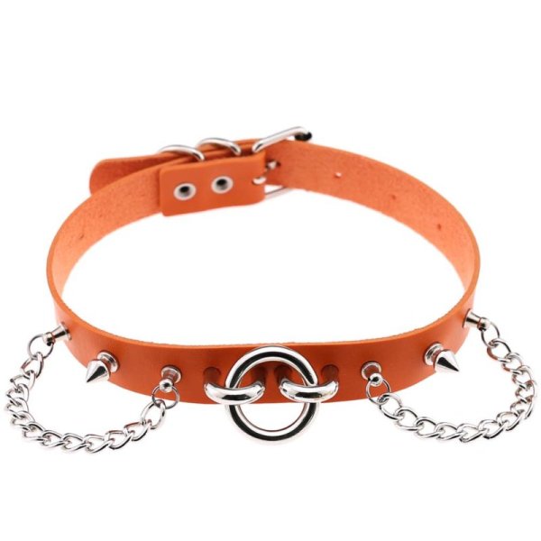 (image for) Ring With Chain Leather Collar