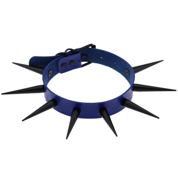 (image for) Extra Long Black Stud PU Leather Collar